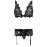 Livco Corsetti Fashion - Belita Lc 90231 Soutien-Gorge + Culotte + Jarretière Noir L/Xl
